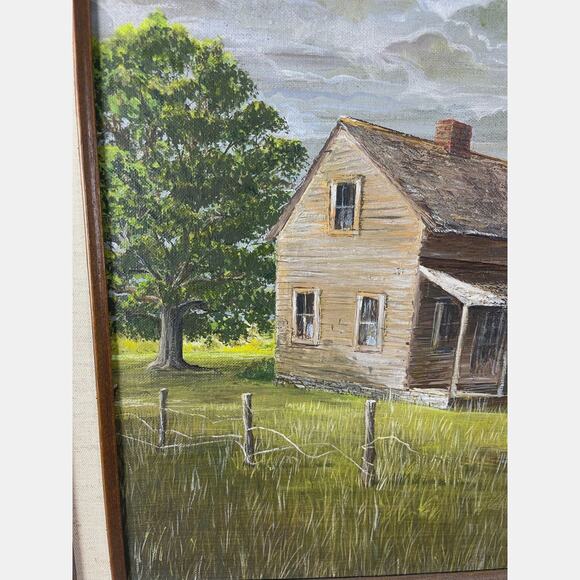 Vintage 1983 Original Signed Framed Oil Painting "After a Rain" - Picture 4 of 10